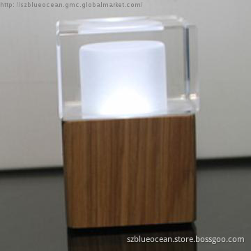 LED battery lamp crystal wooden night light